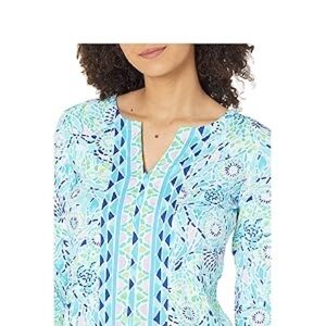 Lilly Pulitzer Karina Tunic Blue Ibiza UPF 50+ size small
